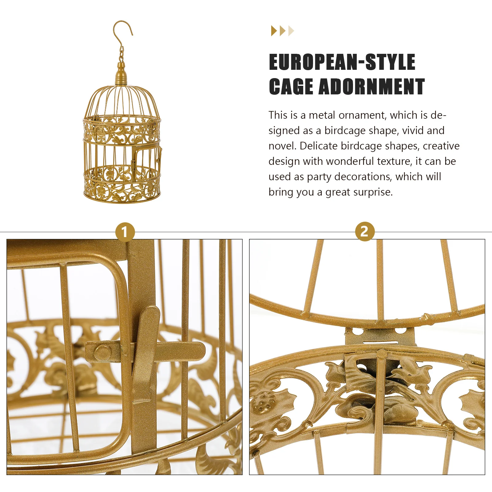 

DIY Iron Art Birdcage European Style Home Decor Wedding Party Decoration Metal Ornament European-Style Cage Adornment