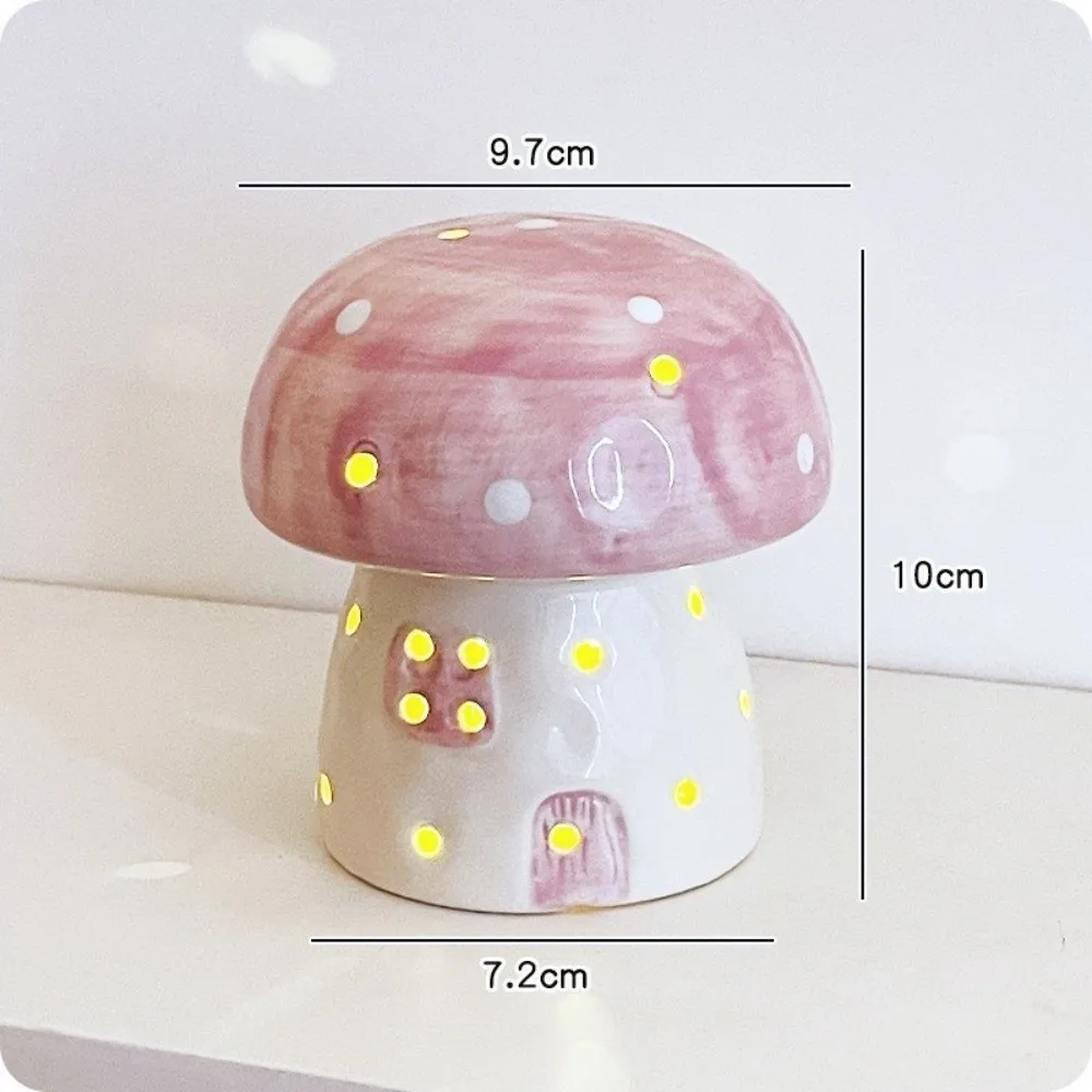 

Table Decor Lamp Mushroom Night Light Eye Protection Sleeping Bedside Night Light Nordic LED Ceramic Night Light Girl Heart