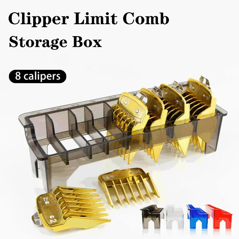 

CestoMen 8/10pcs Guide Limit Comb Storage Box Case Hair Clipper Guards Limit Combs Case Holder Barber Salon Tools Storage Stand