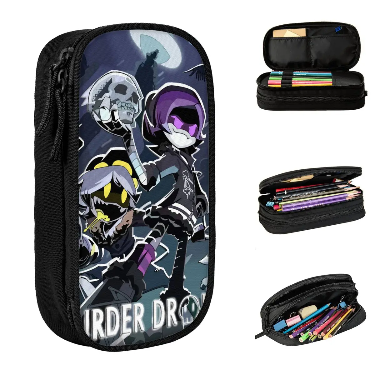 Trousse à Crayons de Dessin Animé Murder Drones, Porte-Stylo N et Uzi, Sac de Grande Capacité pour Fille et Garçon, Fournitures Scolaires, Cadeaux