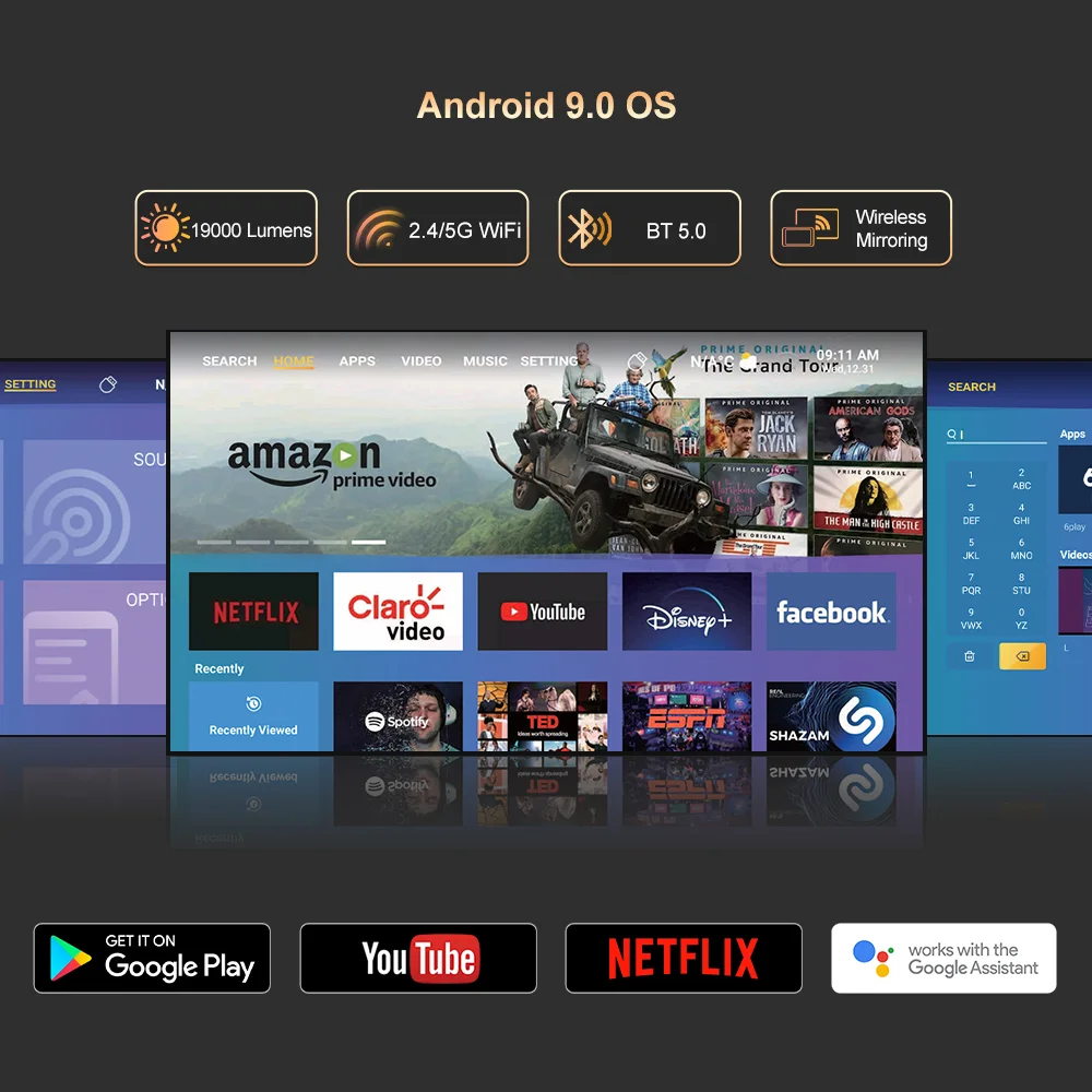 Proyector 4K HDR HDR10 + ARC Everycom HQ10W MEMC Video Projecteur TV Proyector 4K Cine en casa Android Proyector 4K