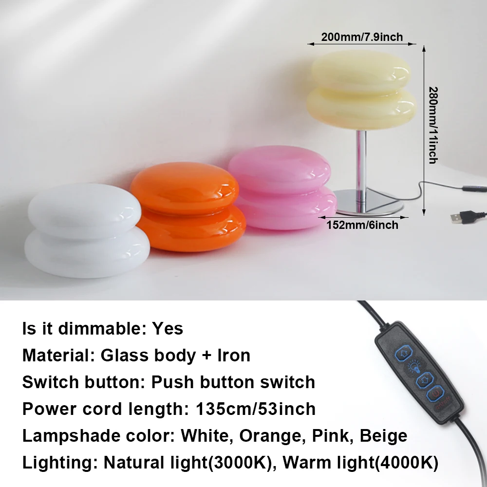 Macaron Desk Lamps Dimmable USB DC 5V Table Decoration Lights Dimming Bedside Atmosphere Night Lamps Indoor Lighting LED