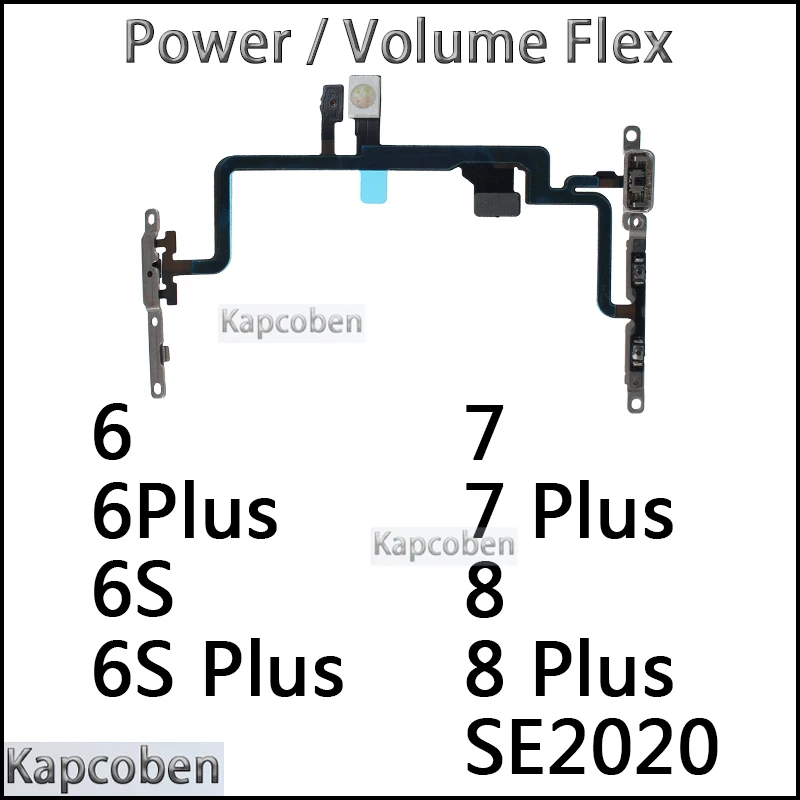 

Power On Off Volume Silent Mute Flex for IPhone 6 6s 7 8 Plus Se2020 Switch Side Button Key Ribbon Flex Cable