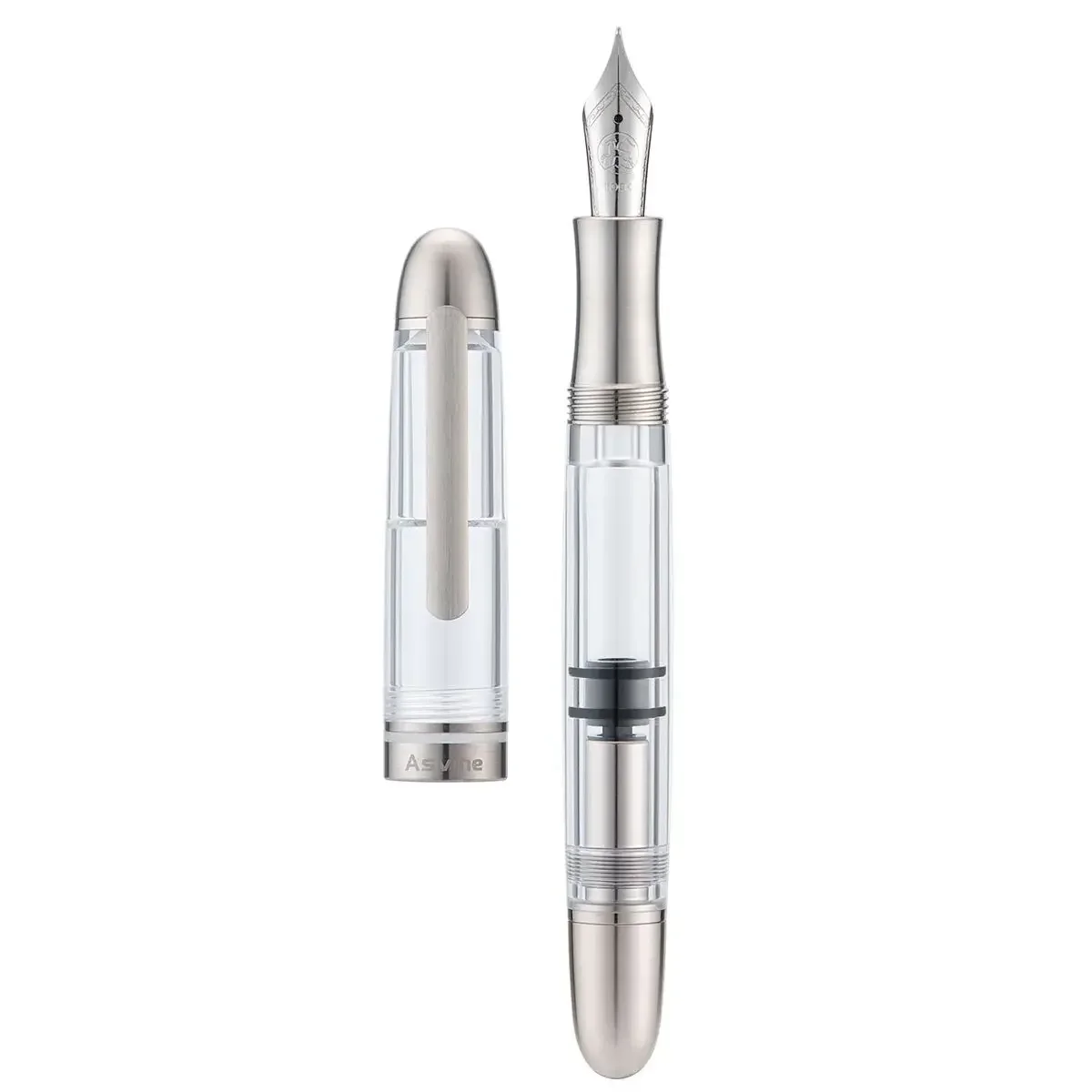 Hot Asvine P36 Piston Fountain Pen Bock EF/F/M 0.38/0.50.7mm Nib, Titanium Alloy Transparent White Pen Business Stationery Gift