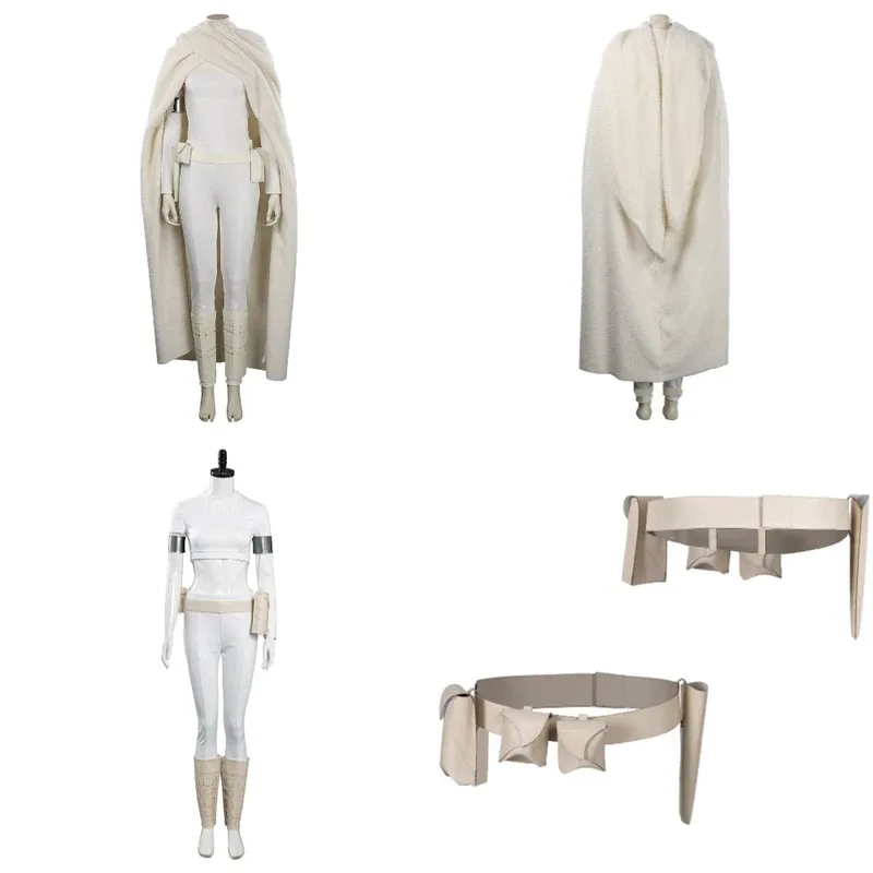 

♥ New 2026 Padme Cos Amidala Cosplay Waistbag Cloak Suit Movie Space Battle Fantasia Disguise Women Female H ★Bear House