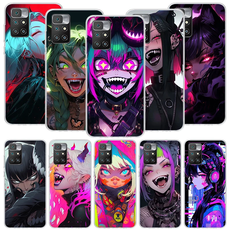 Crazy Gothic Japan Anime Girls Phone Case For Xiaomi Redmi 12 12C 10 10C 9 9C 9A 9T Prime 8A 8 7A 7 6A 6 Pro K40 K20 S2 Art Gift