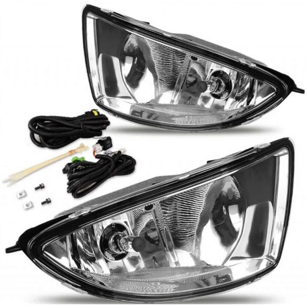2pcs For Honda Civic 2DR/4DR Coupe Sedan 2004 2005 Clear Fog Lights W/Switch+Harness front bumper driving lamps assembly
