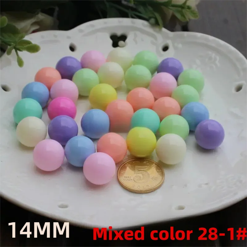 6/8/10/12/14mm 50g/250g Non porous Solid Acrylic Solid Dispersion Beads Round Beads Ice Cream Color DIY Handmade  Materia