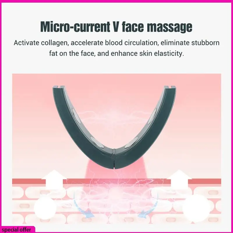 A65Z EMS V-Face dispositif de lifting du visage 6 modes chauffé rajeunissement de la peau Double menton Vibration masseur à distance sans fil vert Durable