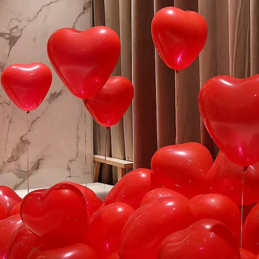 20 pçs/lote 10 polegada balão de látex em forma de coração amor confissão proposta de aniversário cena decoração balão