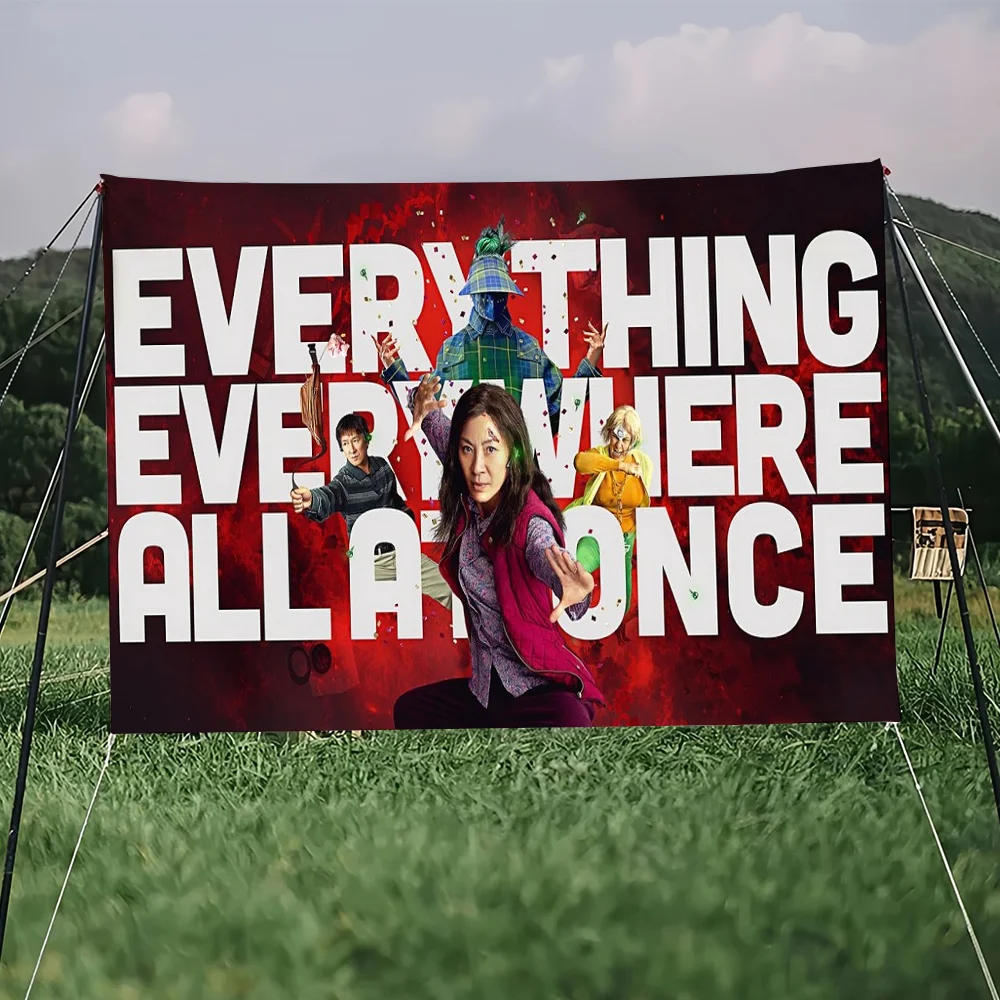 Movie everything everywhere all at once flag College BedroomLiving Room HomeDormDecor Funny Tapestry Garage Bar Wall Club Banner