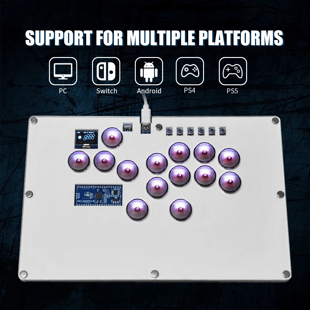 Manette de jeu d'arcade, contrôleur Hitbox, Street NingSticks, Mini clavier Hitbox pour PC/PS3/PS4/  S  witch with screen