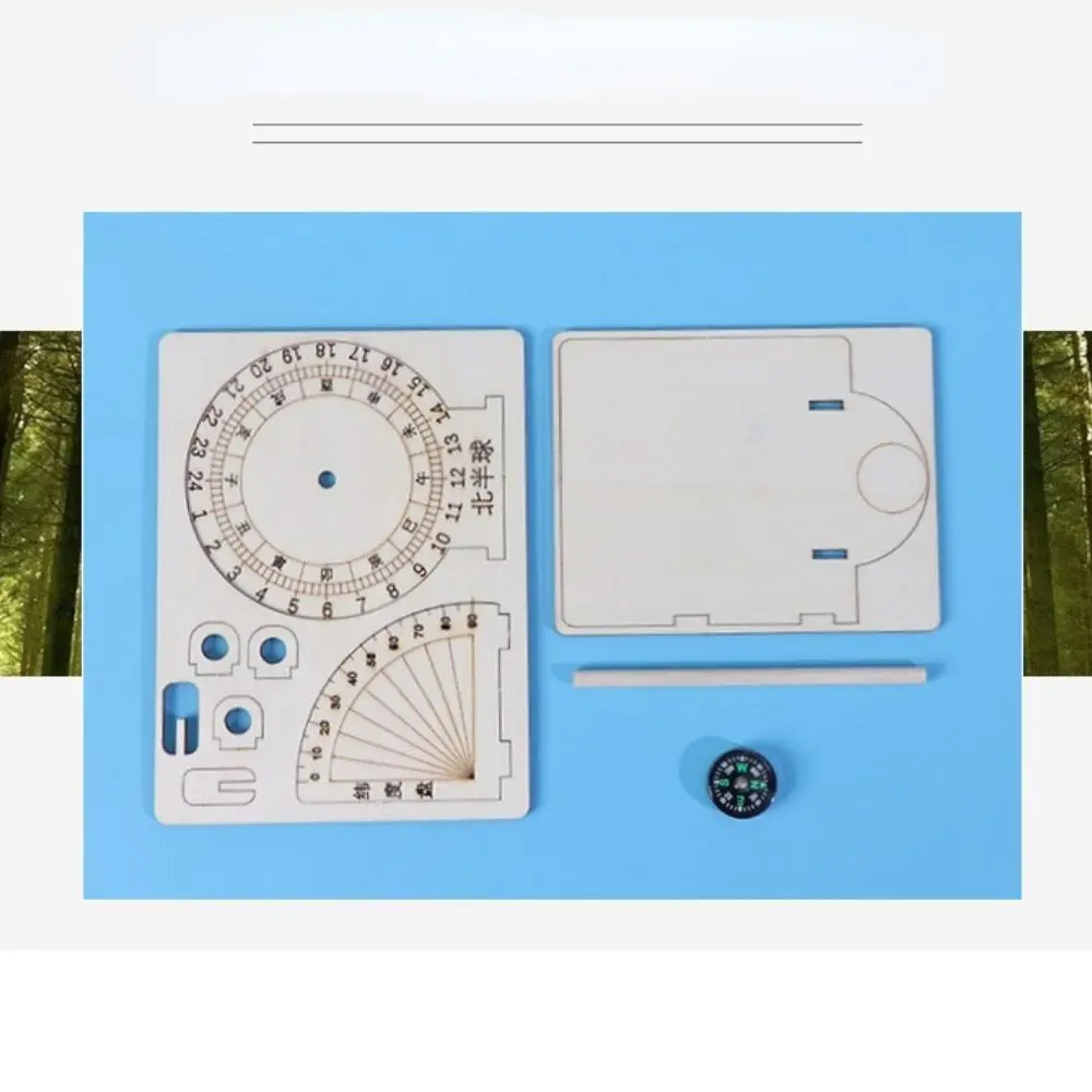 Equatorial Sundial Compass Desk Decoração, Experiment Relógio De Madeira, Brinquedos Educativos, Auxílio Teaching, Modelo científico