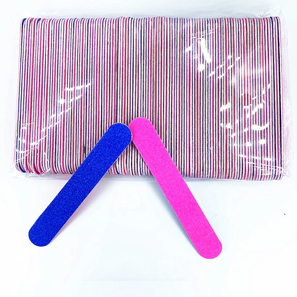 

100pcs Sandpaper Nail File High Quality Wood Double Sided Manicure Surface Sanding Removal Polish Safe Easy Salon Personal Use