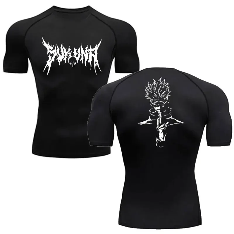 Tight Fitting Men's Fitness Clothing Gym Running T-shirt Rashgard Top Quick Drying Short Sleeved High Elasticity Sweat Absorbing