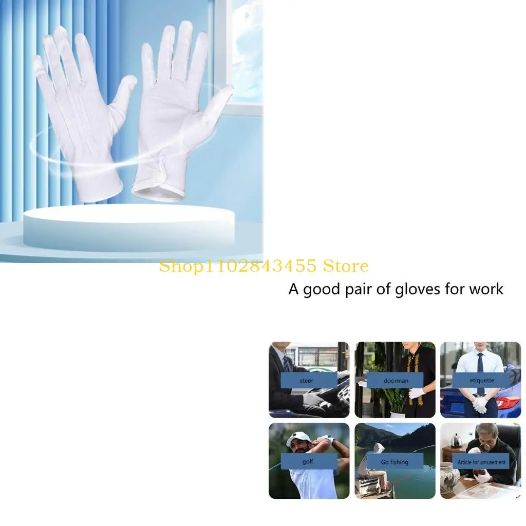 49MC Adult Size White Gloves for Art Show Uniform Party Show Party Stage Show Formal Uniform Wear Accessories