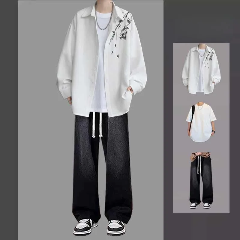 New Chinese Style Loose Men's Shirt Jacket Cool Sensation  Shirt Unbranded 2012 Winter Collection Women's Fabric Type