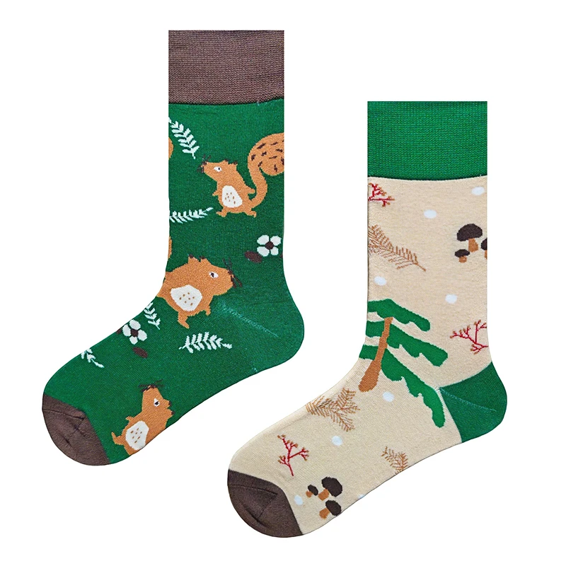 

Оригинальный дизайн, забавные хлопковые носки с рисунком белки AB, трендовые хлопковые носки унисекс, новинка, нерегулярные носки, женские и мужские длинные носки для скейтборда