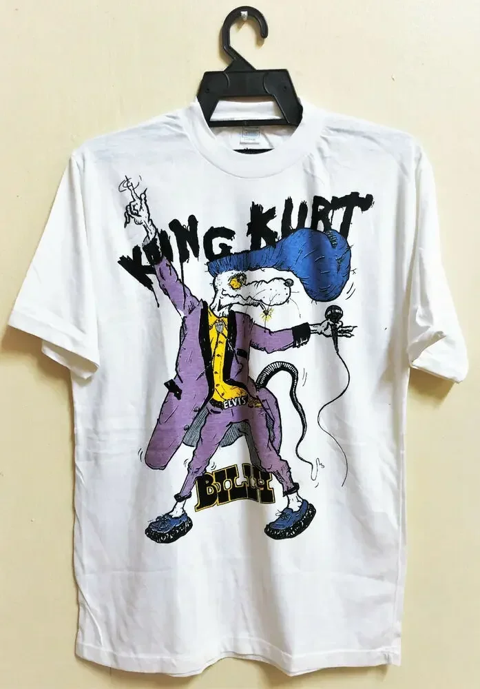 VINTAGE 80s KING KURT PSYCHOBILLY PUNK ROCK CONCERT TOUR T-SHIRT METEORS CRAMPS