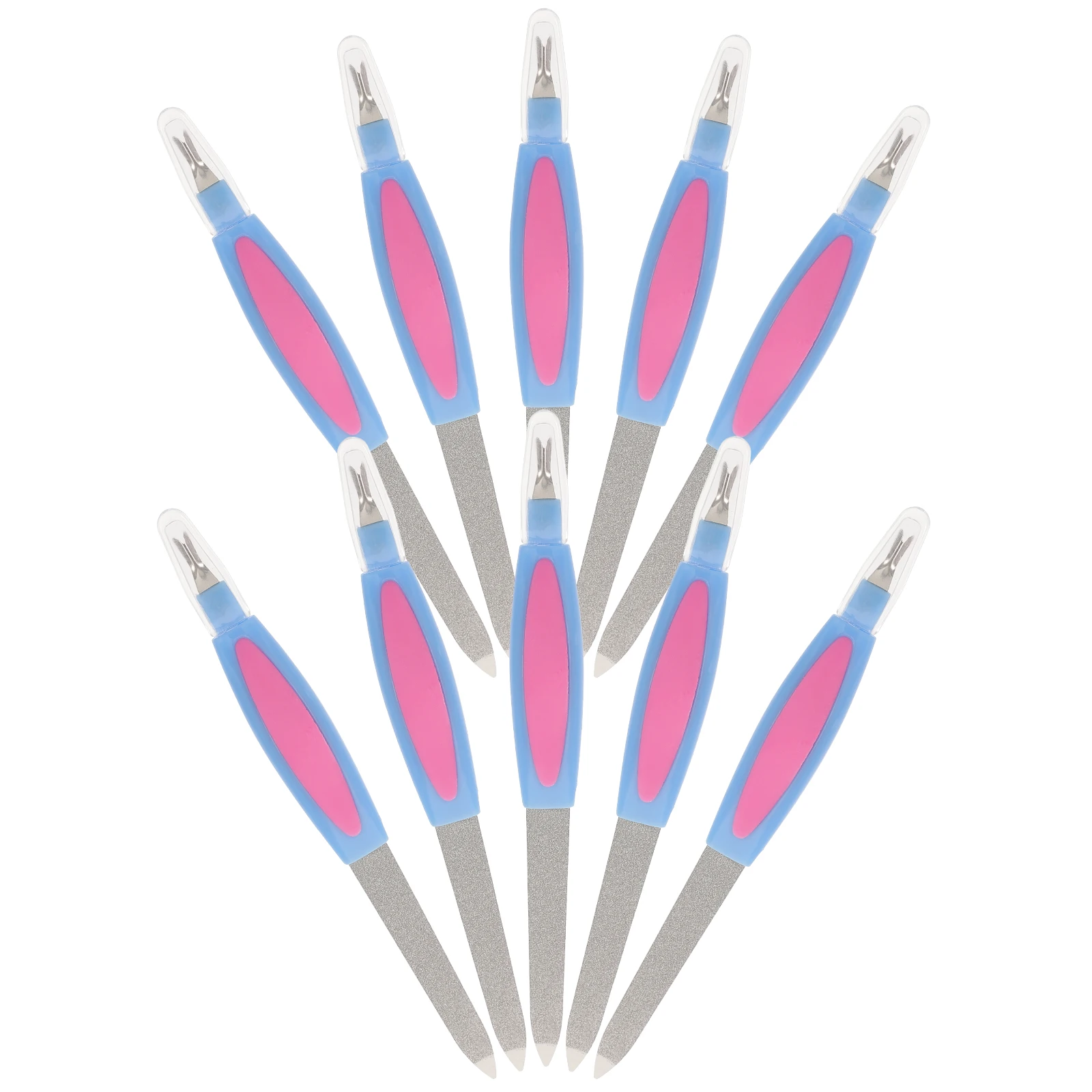 

10Pcs StainlessSteelNailFile ManicureTools FineGritsSmoothFinish PortableSize HomeUse NailArtSalon NailSanding NailGrindingRod