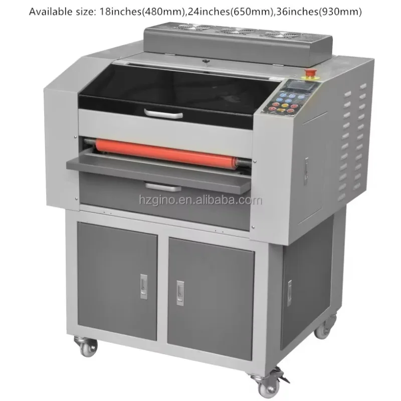 Máquina automática de revestimento UV de papel de 24 polegadas com rolos de textura múltipla