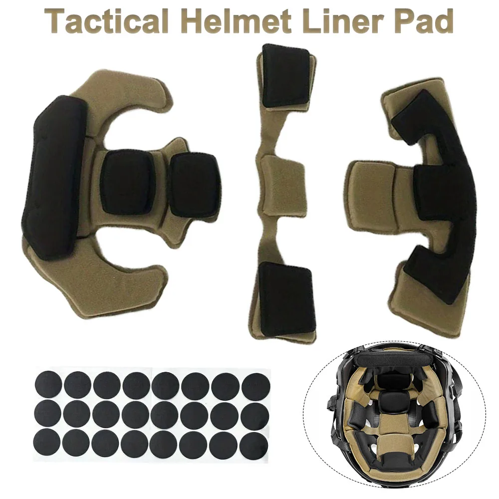 Tactical Helmet Liner Pad Set Universal Replacement Memory Foam Pad for Military Combat Bump Helmet Shock Absorption Comfort Fit