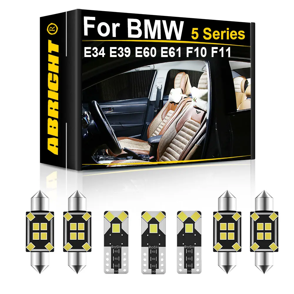 ABRIGHT Auto-Innenraum-LED-Leuchten Canbus für BMW 5er Serie E34 E39 E69 E61 F19 F11 Limousine Kombi Vordere Hintere Deckenleuchte Kartenleuchte CANBUS