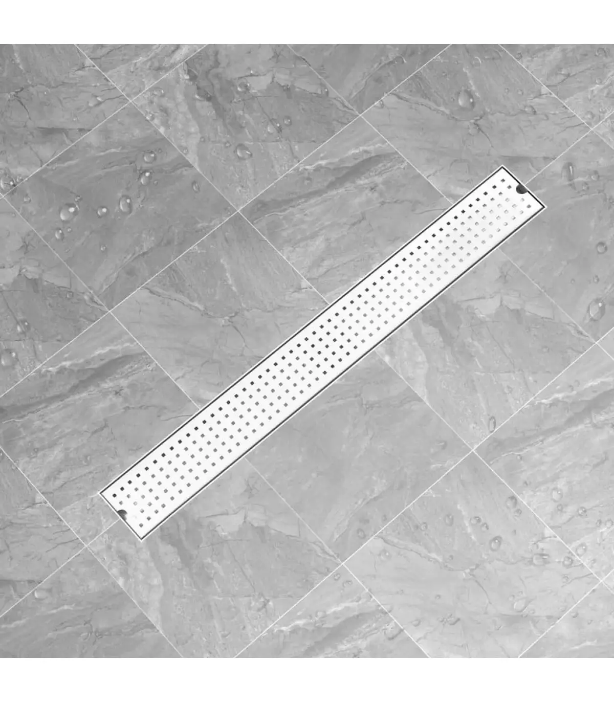 Ecomobel Shower Drain Drain Stainless Steel 93x14 cm for Bathroom for Plumbing Spare Parts and Home Facilities