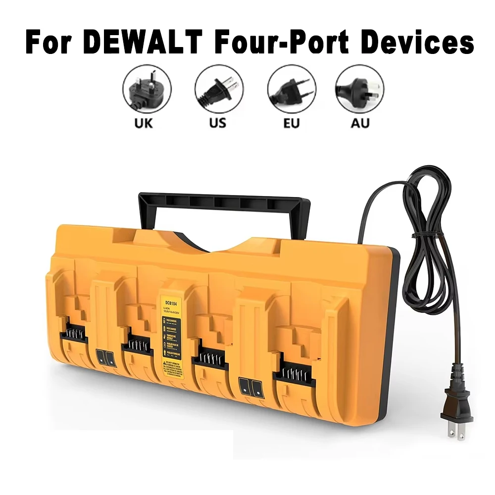 

4-Port Simultaneous Charging Replacement compatible with For Dewalt 18V 20V power tools and original chargers.