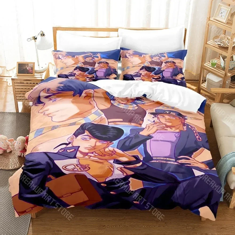 

3D Print jojo Bizarre Bedding Set Cartoon Anime three-piece set Adult Kid Bedroom Duvetcover Sets