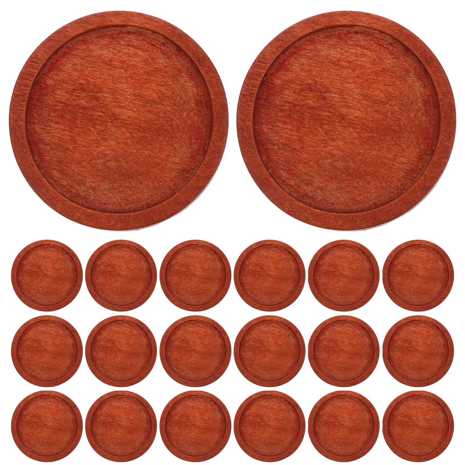 

40pcs Wooden Bottom Bracket Round Pendant Trays Craft Base Vintage Jewelry Bases Bamboo DIY Gifts Custom Photo Resin