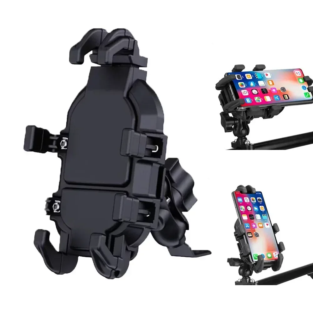 Shock Absorption Phone Holder for Motorcycle Bike Stable Anti-shake 360° Rotation Adjustment Moto Handlebar GPS Navigation Brack