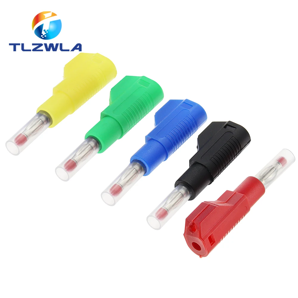 5PCS 4MM Banana Plug Safety Retractable Sheath Stackable Wire Solder Connector DIY Electrical Tools