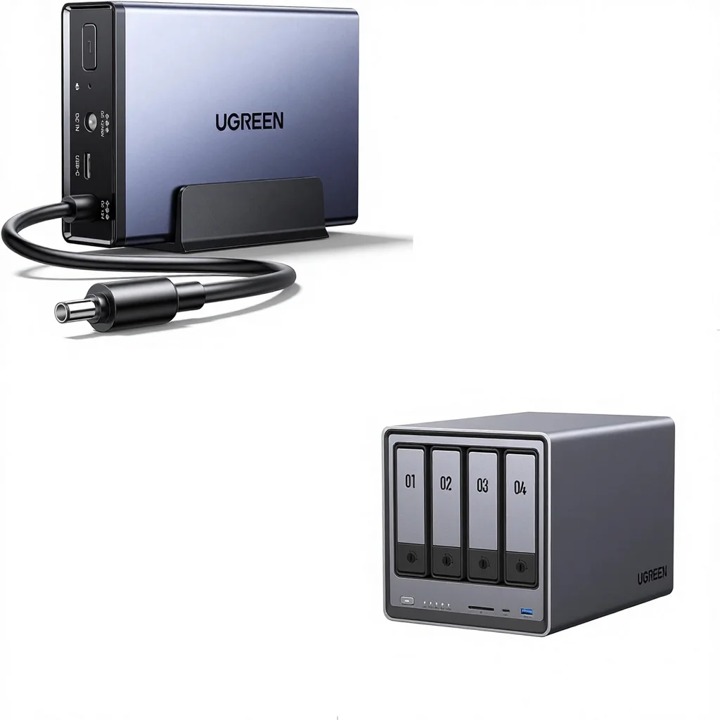 New UGREEN US3000 12000mAh Uninterruptible Battery Power Supply Bundle DXP4800 4-Bay Desktop NAS 136TB Storage Capacity