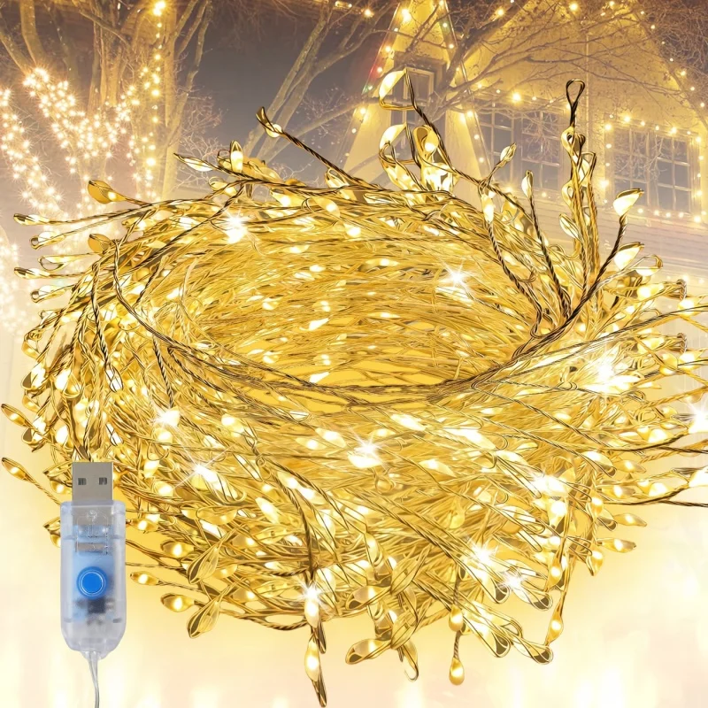 

Firecracker Light String LED Fairy Light with Remote Control 8 Functions for Wedding Party Garden Christmas Halloween Decor