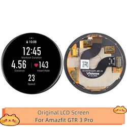 Tela LCD com digitalizador para Amazfit GTR 3 Pro, AMOLED original, relógio de montagem completa, substituição de tela sensível ao toque, peça sobresselente