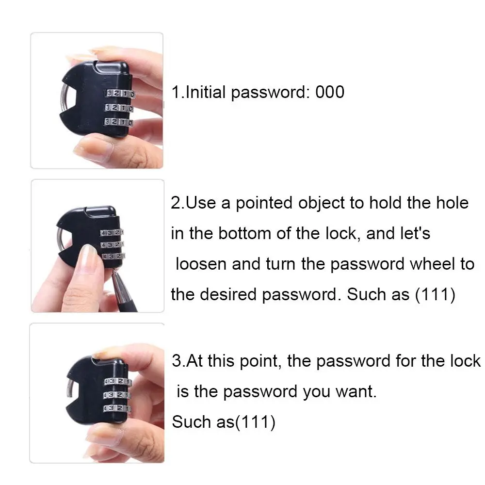 1pcs Metal Mini Travel Suitcase Luggage Combination Code Locker Case Supply Padlock Password Lock Security Tool 3 Digit Dial - view 6