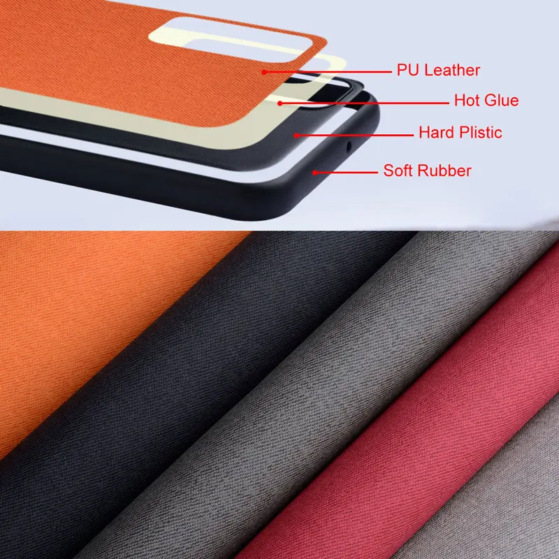 Textile Leather Case for Oneplus Nord CE 2 5G CE2 soft TPU with back hard PC material protection cover