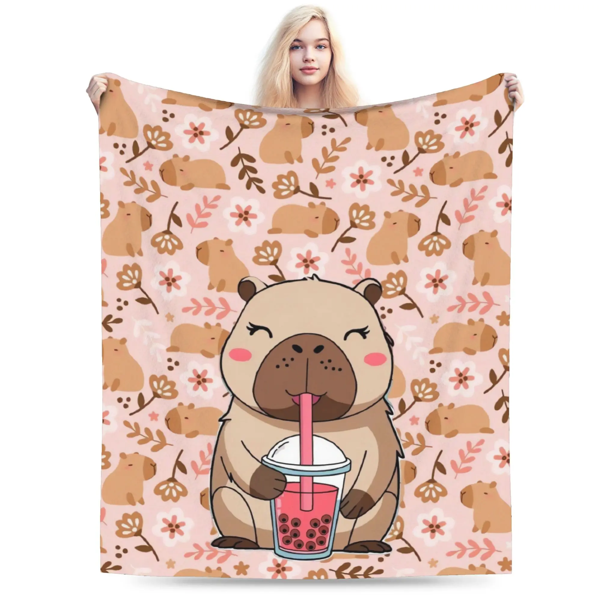 Capybara Blanket Quality Super Soft  Throw Blanket Winter Travel Couch Chair Sofa Bed Funny Bedspread