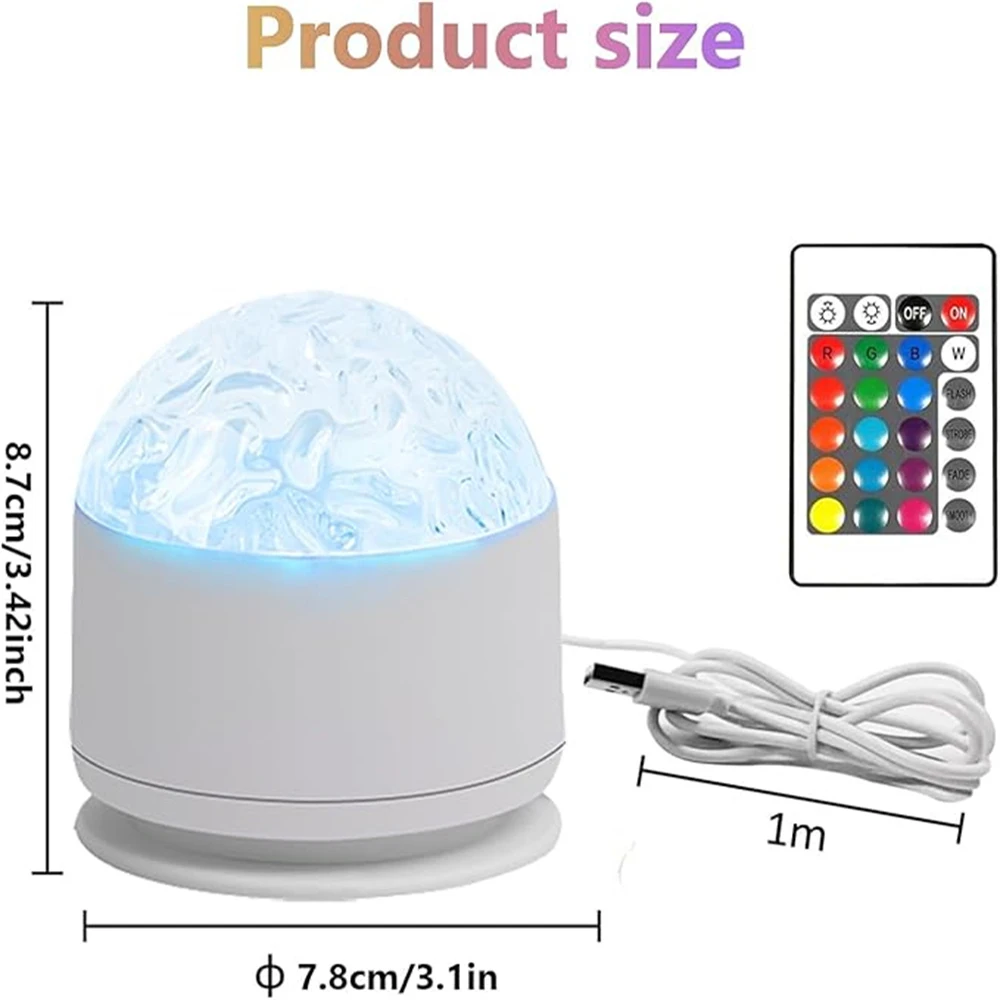 오션 웨이브 프로젝터 라이트, 16 가지 색상, 점차적인 회전 불꽃, 워터 램프, 웨이브 야간 조명, 사무실 바 수중