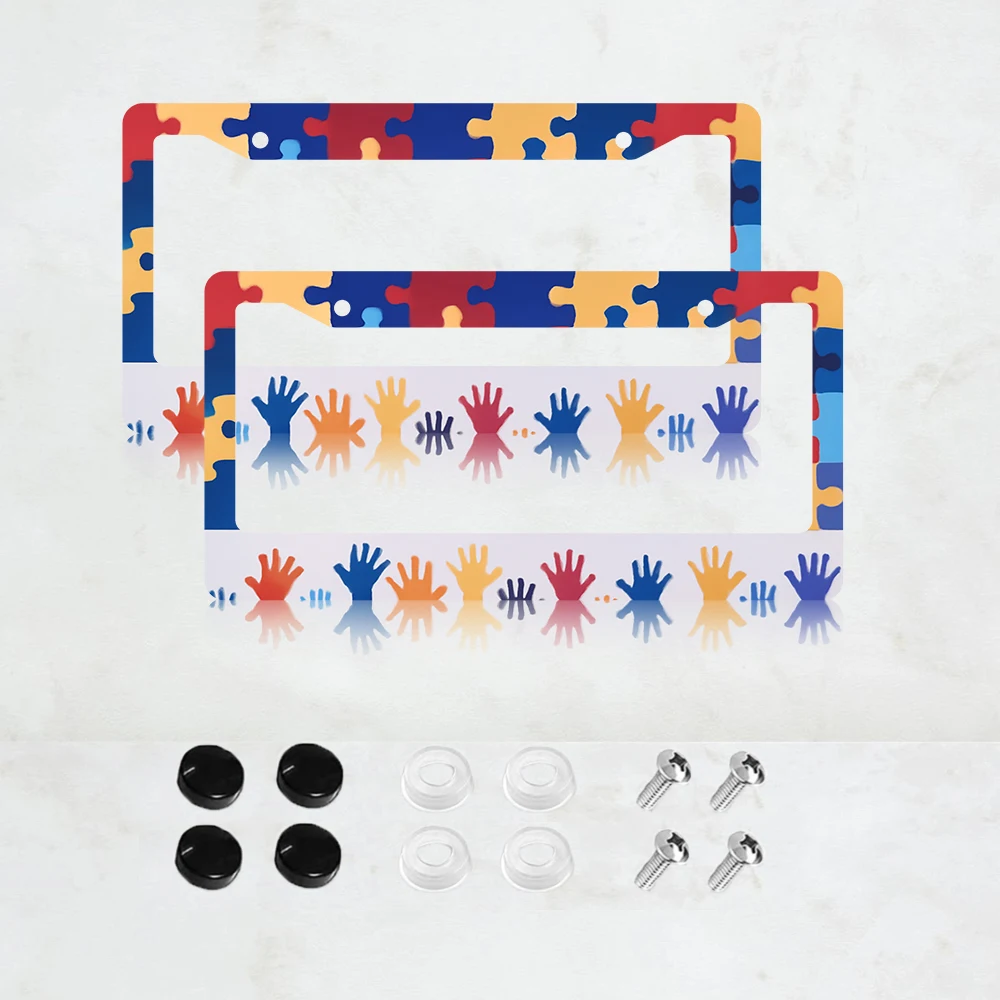 

Комплект из 2 рамок для номерных знаков с 2 отверстиями, стандартный размер для США, Канады, Мексики, алюминиевые, 6x12 дюймов, с винтами, забавный декор для автомобиля