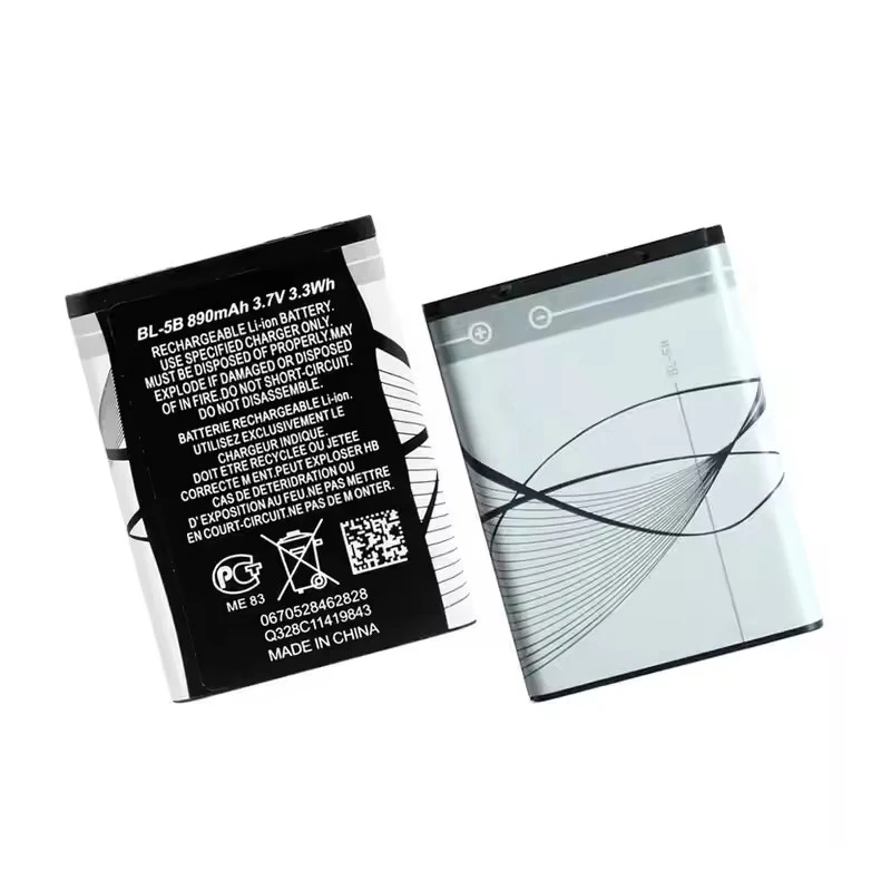 BL-5B 890mAh بطارية 5300 5320 5070 N80 N83 6120c 7360 3230 3220 5200 6020 6021 قابلة للشحن الهاتف المحمول بطارية ليثيوم نوكيا #4
