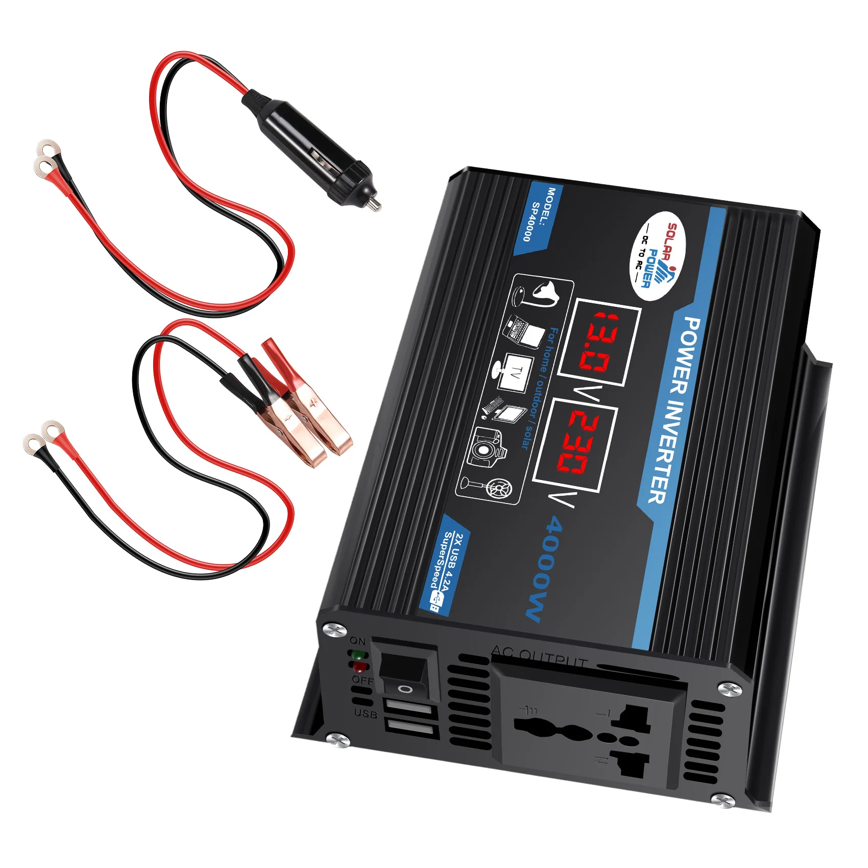 

Peak 600W 12V To Car Power Inverter Converter Charger Adapter Dual USB Voltage Transformer Modified Sine Wave