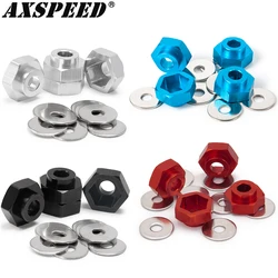 AXSPEED 4 sztuk Hex piasta koła napęd Adapter rozszerzenie kolumna nakrętka metalowa 12mm do 17mm dla 1/8 1/10 Axial SCX10 TRX4 części