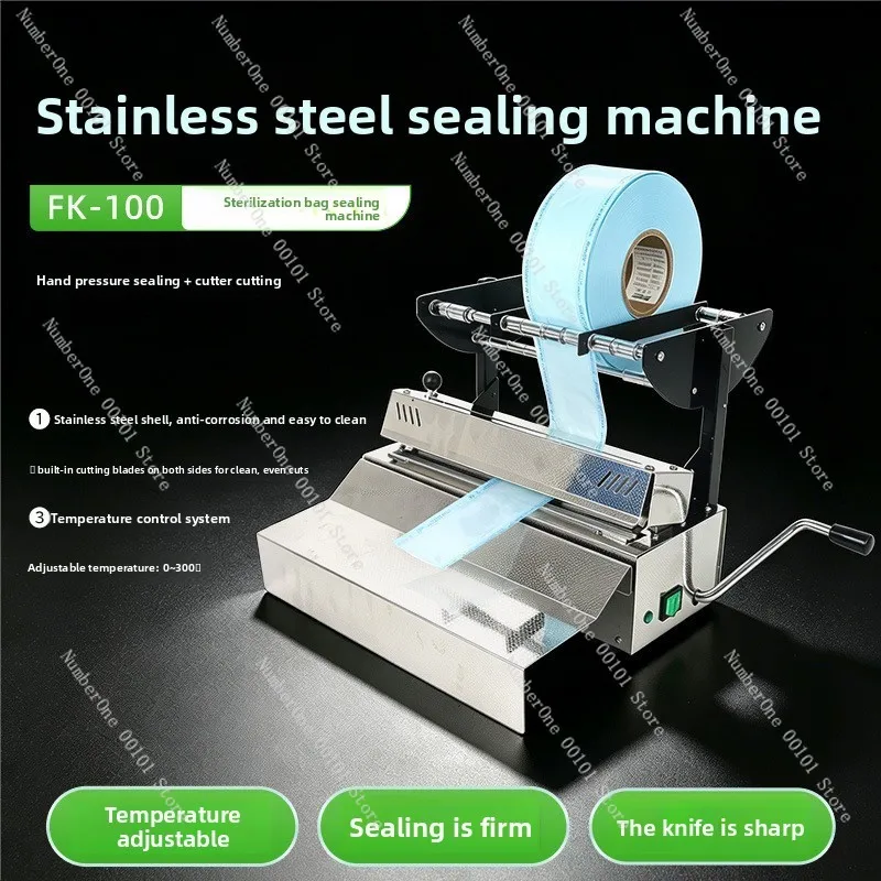 FK-100 Vertical Manual Dental Sterilization Pouch Heat Sealing Machine Dental Clinic Packing Sealer