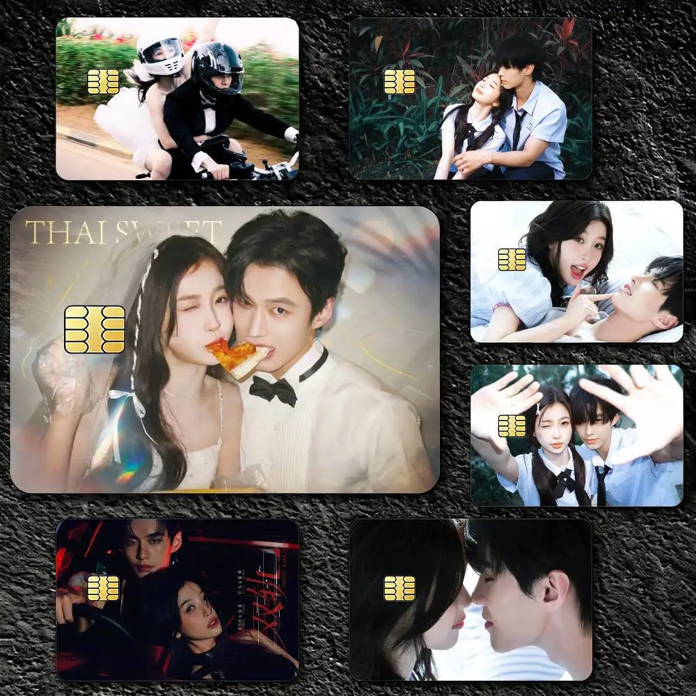 Speed and Love Jin Zhao Jiang Mu Esther He Yu Decorative Waterproof Film Skin Cover Credit Card Stickers