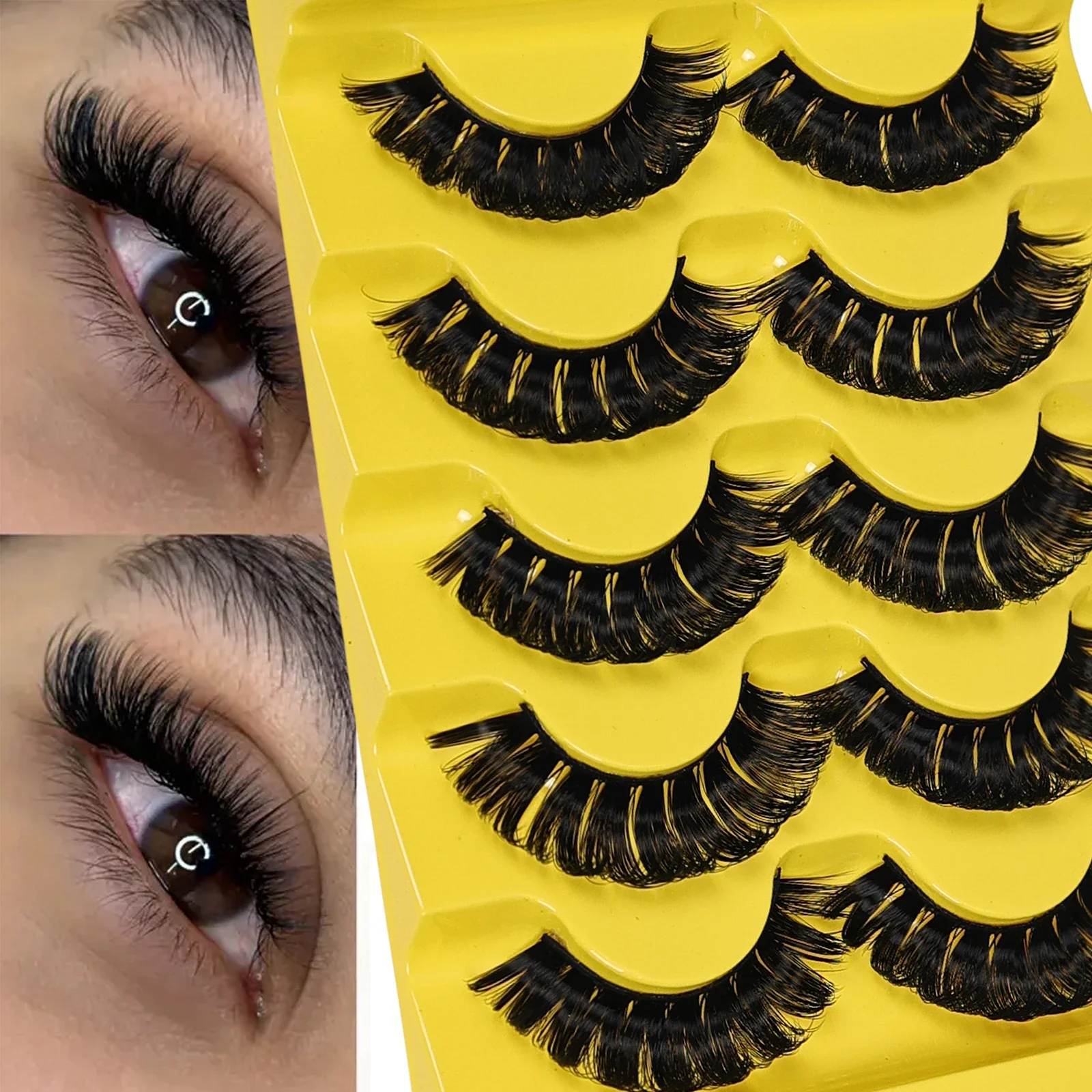 5 paires de cils DD faux cils russes faux cils réutilisables 3D moelleux faux cils Extension de cils