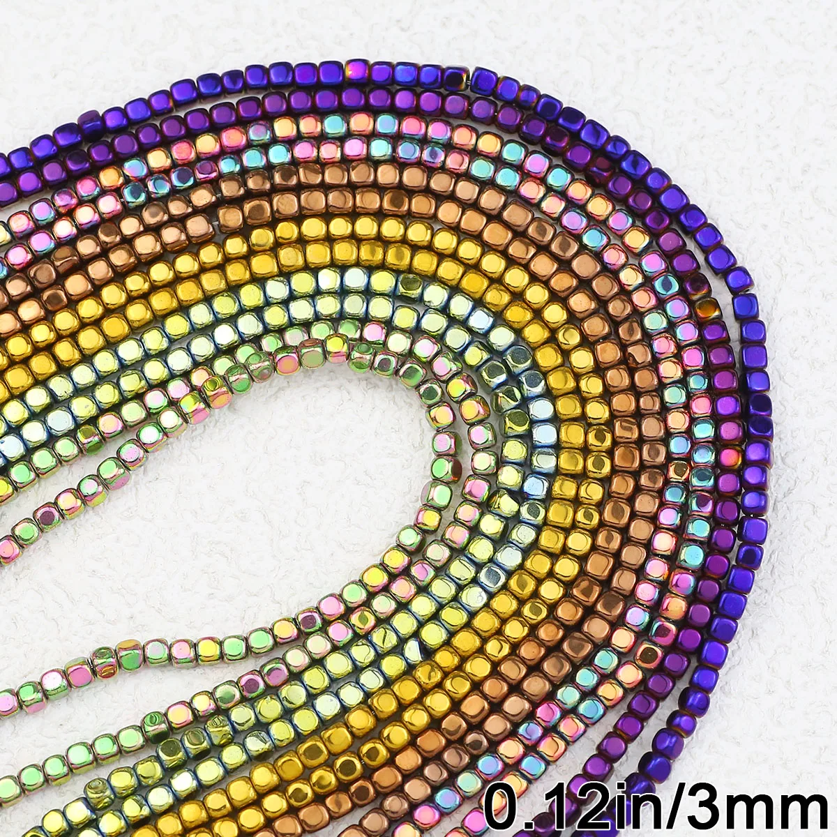 3mm Hämatit Naturstein Perlen Abgerundete Ecken Quadratische Lose Perlen Für DIY Schmuck Machen Armbänder Halsketten Ohrringe Handwerk