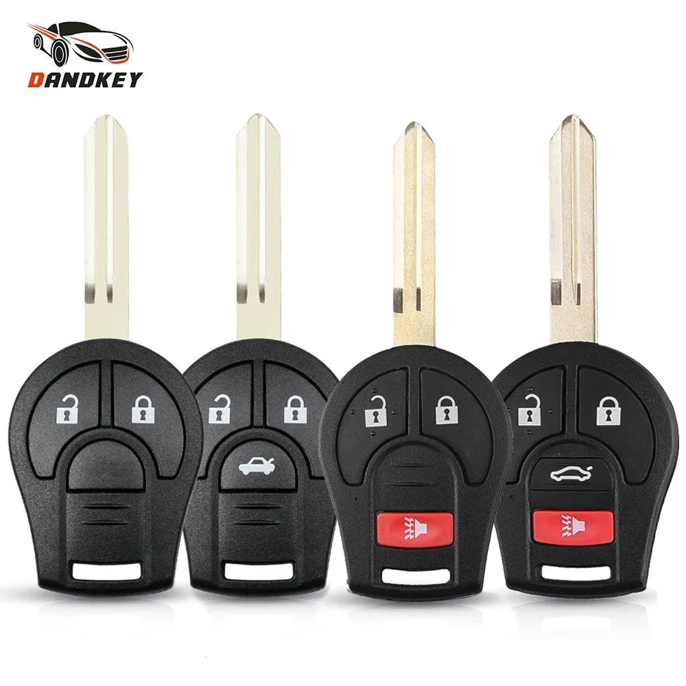 Dandkey Key Shell For Nissan Sylphy Cube Juke Micra Qashqai Maxima Sentra Versa Replacement Remote Key 2/3/4 Buttons NSN14 Blade