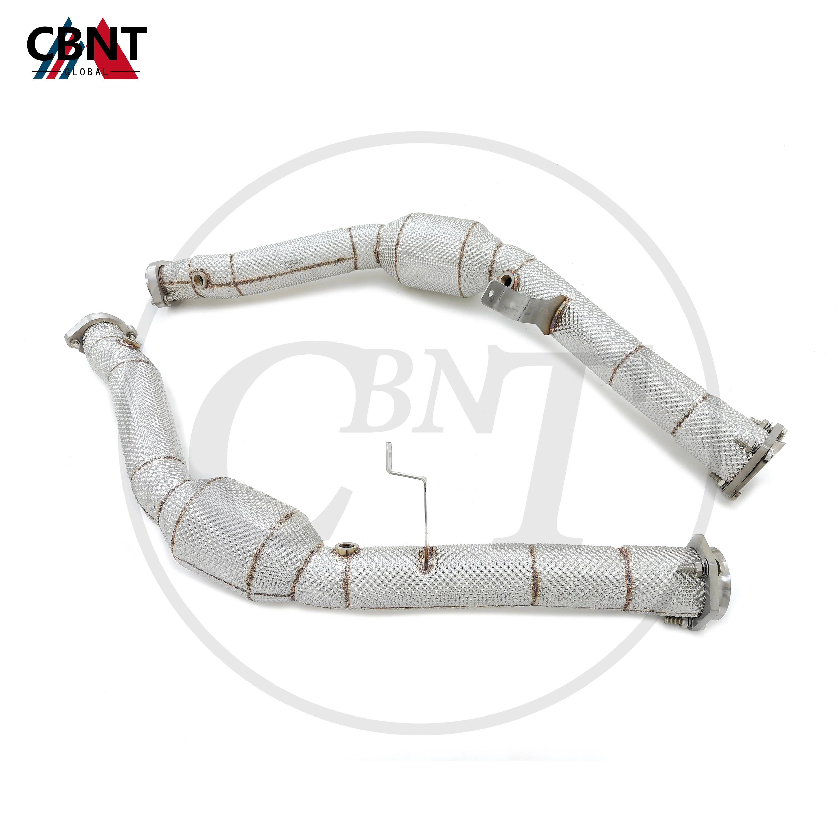 

CBNT Downpipe with Catalytic Converter for Mercedes Benz G500 G63 2009-2014 Exhaust Header with Heat Shield SS304 Exhaust-pipe